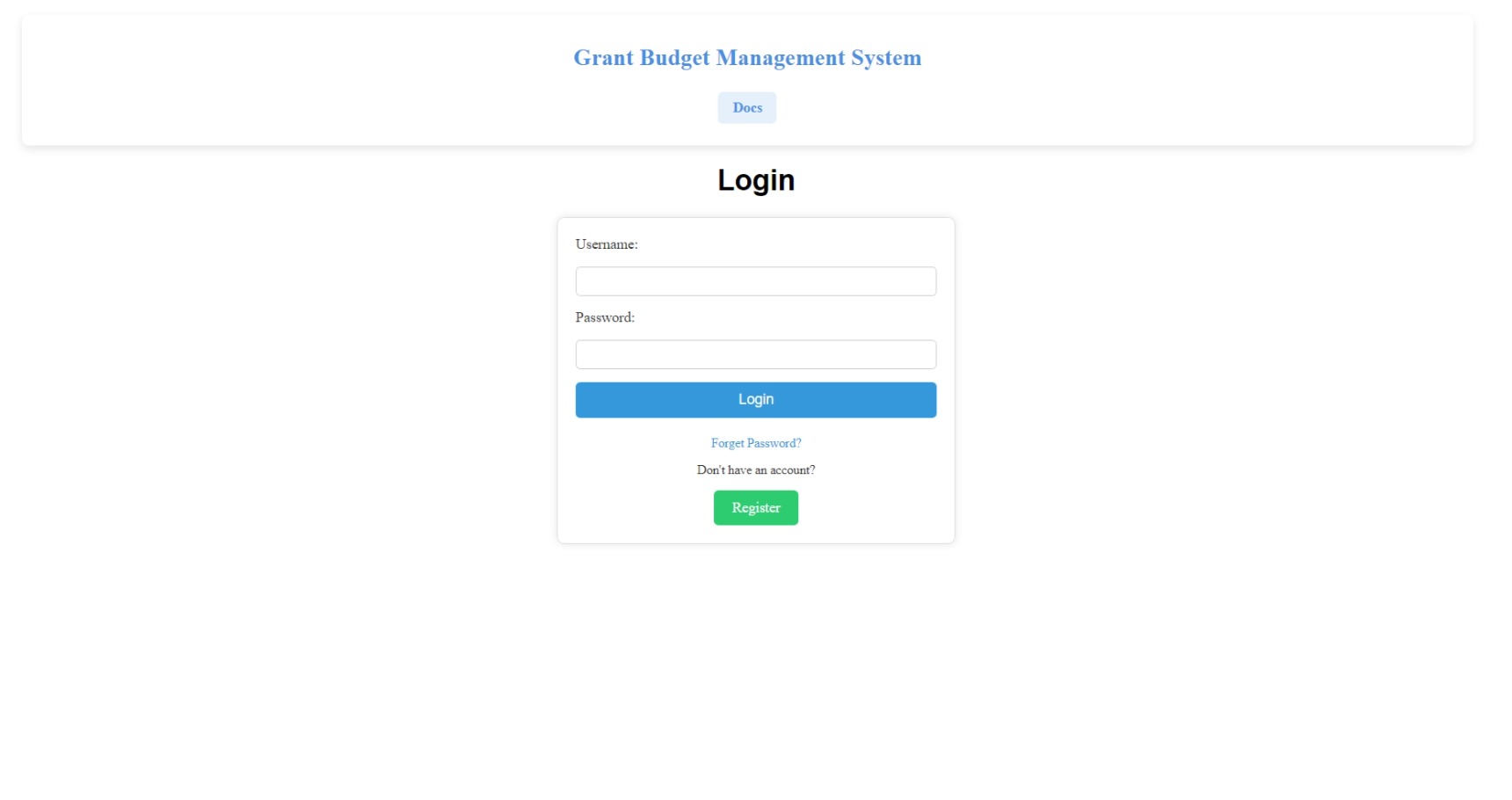 Login Page Screenshot